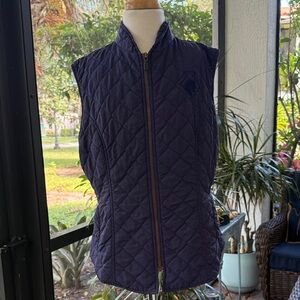 Arista Equestrian Blue Quilted Vest Size Small